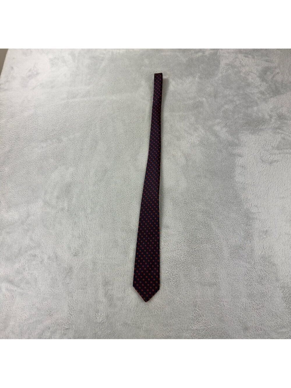 Pierre Balmain Paris 100% Polyester Blue and Red Patterned Tie